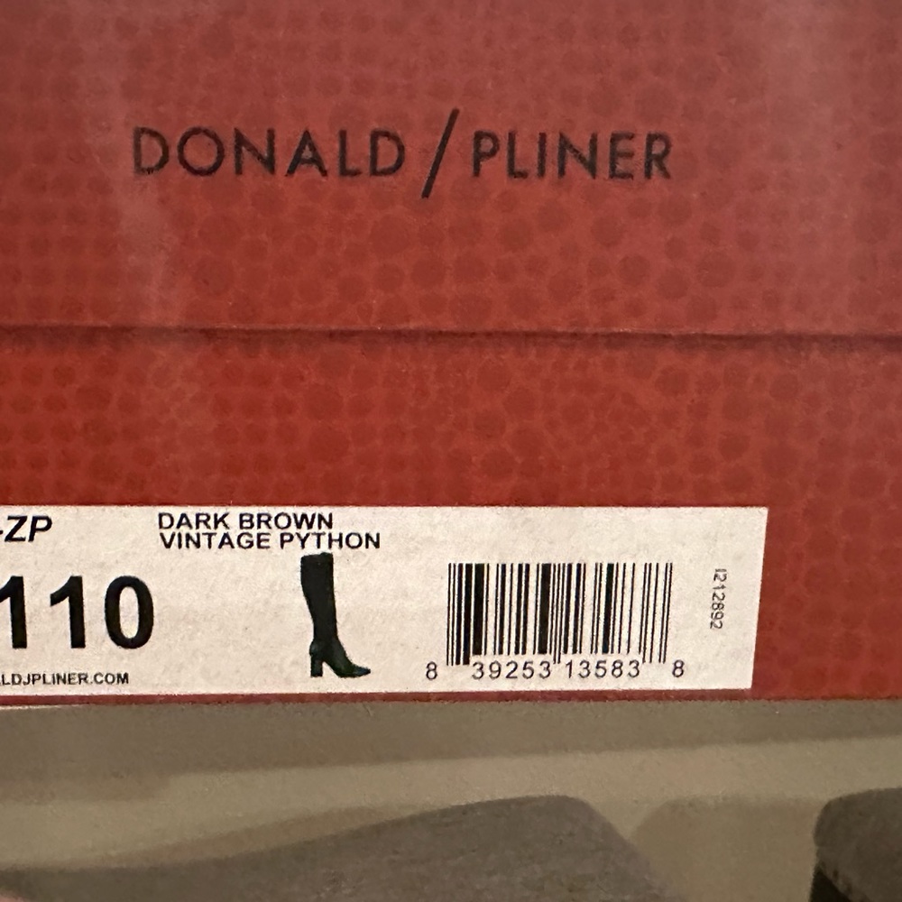 New With Box Donald Pliner Brown Python Knee High… - image 4